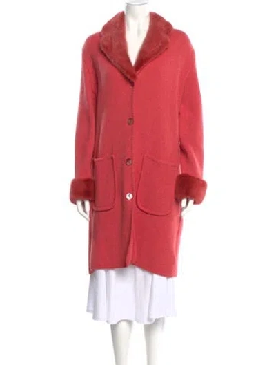 Pre-owned Fur Cashmere Cowl Neck Sweater In Pink