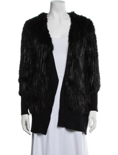 Pre-owned Fur Cashmere  Jacket In Black