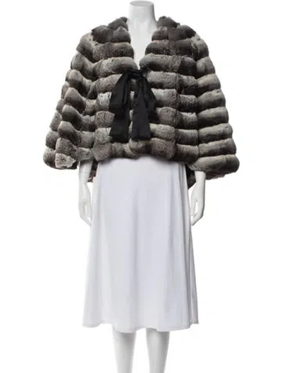 Pre-owned Fur Chinchilla  Coat In Gray