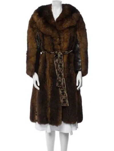 Pre-owned Fur Coat In Brown