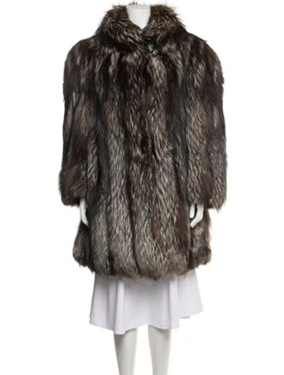 Pre-owned Fur Coat In Brown/white