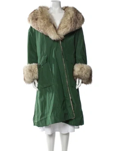 Pre-owned Fur Coat In Green