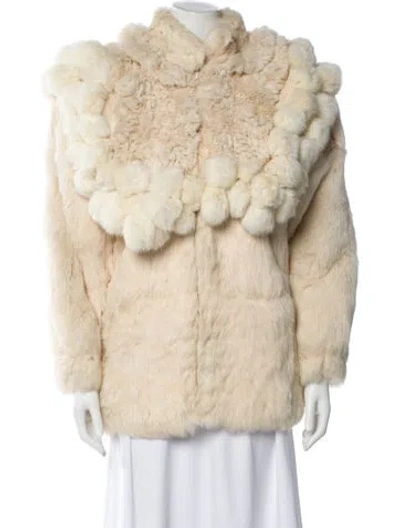 Pre-owned Fur Coat In Neutral