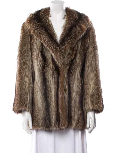 Pre-owned Fur Coat In Neutral