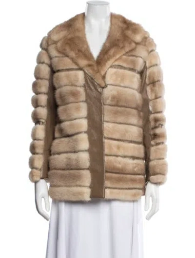 Pre-owned Fur Coat In Neutral