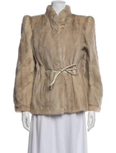 Pre-owned Fur Coat In Neutral