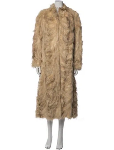 Pre-owned Fur Coat In Neutrals