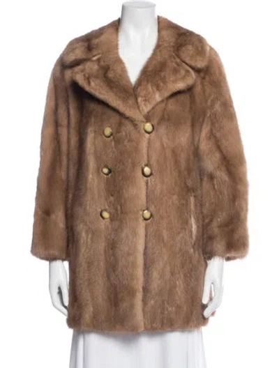 Pre-owned Fur Coat In Neutrals