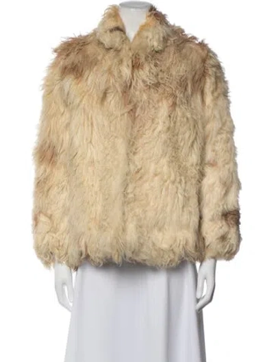 Pre-owned Fur Coat In Neutrals
