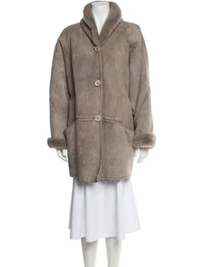Pre-owned Fur Coat In Neutrals