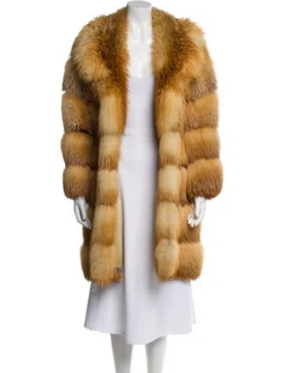 Pre-owned Fur Coat In Orange