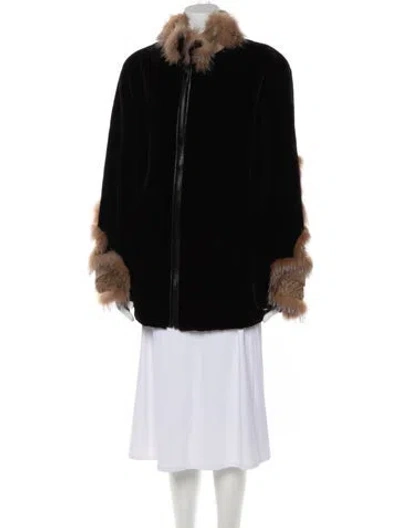 Pre-owned Fur Coat In Purple