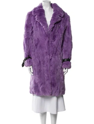 Pre-owned Fur Coat In Purple