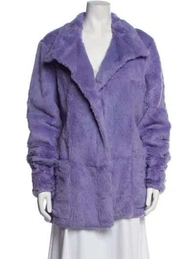 Pre-owned Fur Coat In Purple