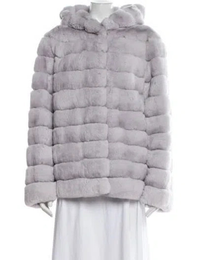 Pre-owned Fur Coat In Purple