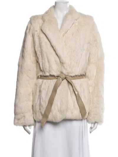 Pre-owned Fur Coat In White