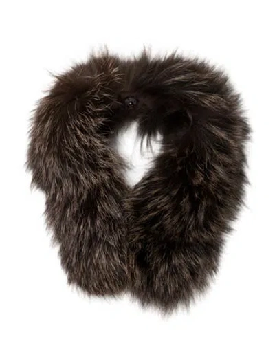Pre-owned Fur Collar Attachment In Brown