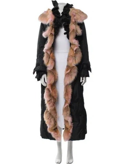 Pre-owned Fur Colorblock Pattern  Jacket In Multi