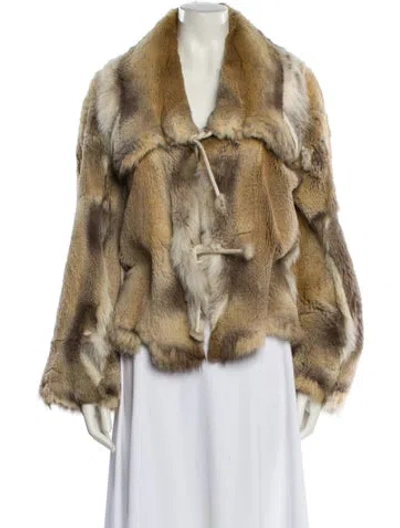 Pre-owned Fur Coyote Animal Print  Coat In Multi