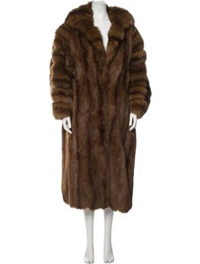 Pre-owned Fur Coyote Coat In Brown