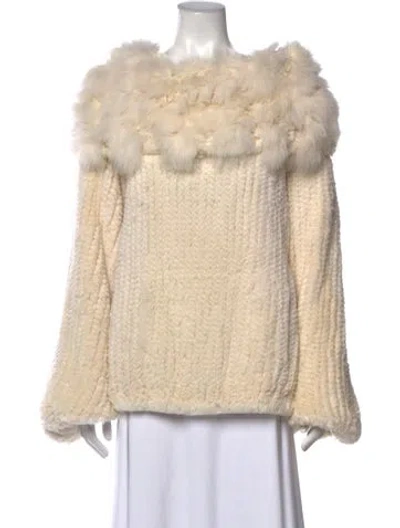 Pre-owned Fur Crew Neck Sweater In Neutrals