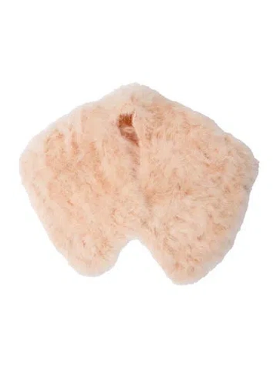 Pre-owned Fur Duck Feathers Scarf In Pink