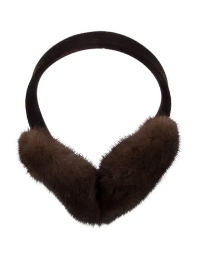 Pre-owned Fur Ear Muffs In Brown