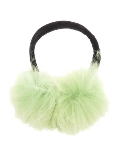 Pre-owned Fur Earmuffs In Black/green
