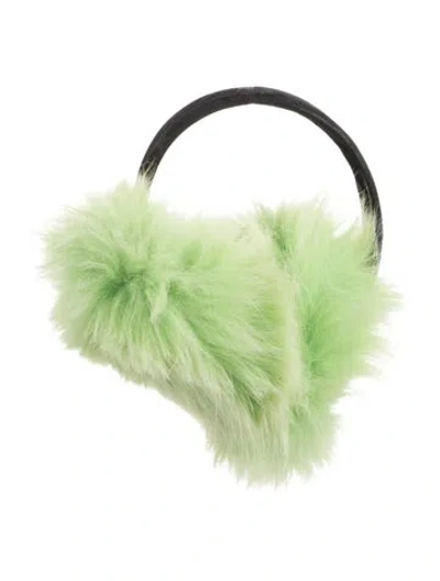 Pre-owned Fur Earmuffs In Black/green
