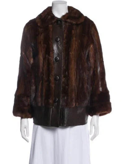 Pre-owned Fur Erickson Mink Faux  Coat In Brown
