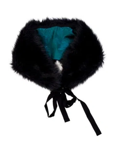 Pre-owned Fur Faux  Bandana In Blue