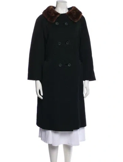 Pre-owned Fur Faux  Coat In Black