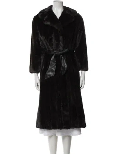 Pre-owned Fur Faux  Coat In Black