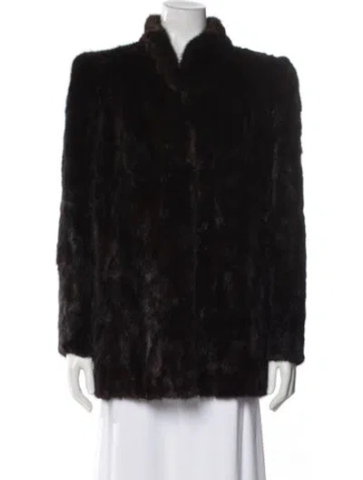 Pre-owned Fur Faux  Coat In Black