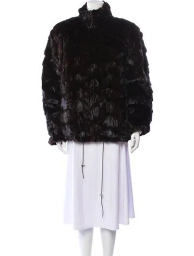 Pre-owned Fur Faux  Coat In Black