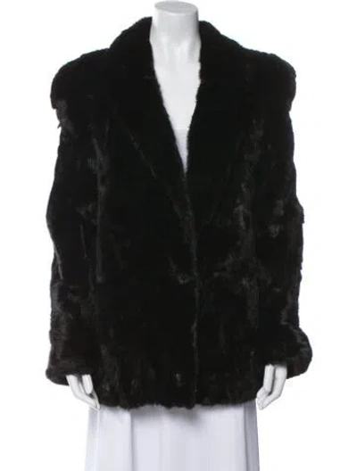 Pre-owned Fur Faux  Coat In Black