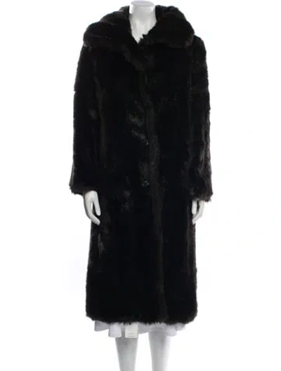 Pre-owned Fur Faux  Coat In Black