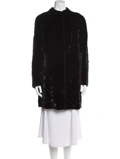 Pre-owned Fur Faux  Coat In Black