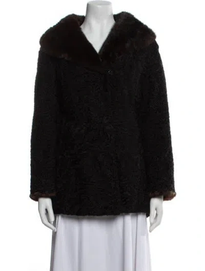 Pre-owned Fur Faux  Coat In Black
