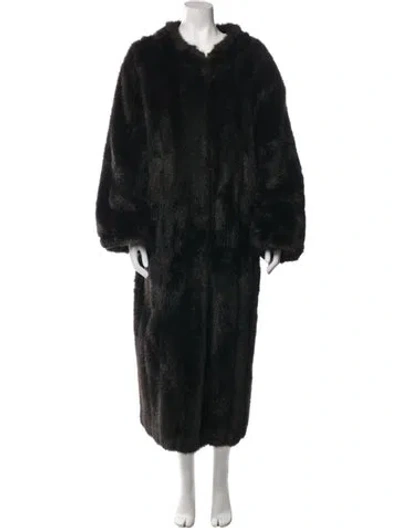 Pre-owned Fur Faux  Coat In Black