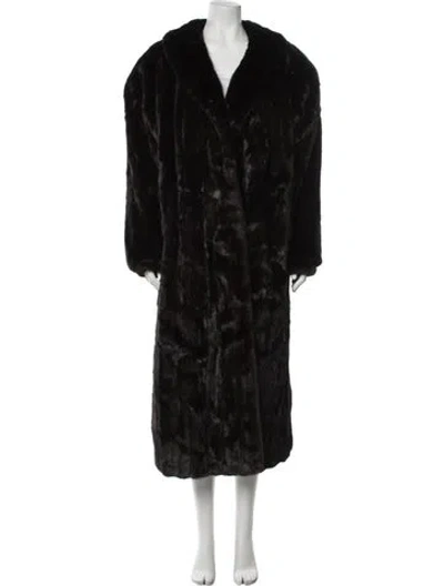 Pre-owned Fur Faux  Coat In Black