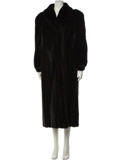 Pre-owned Fur Faux  Coat In Black
