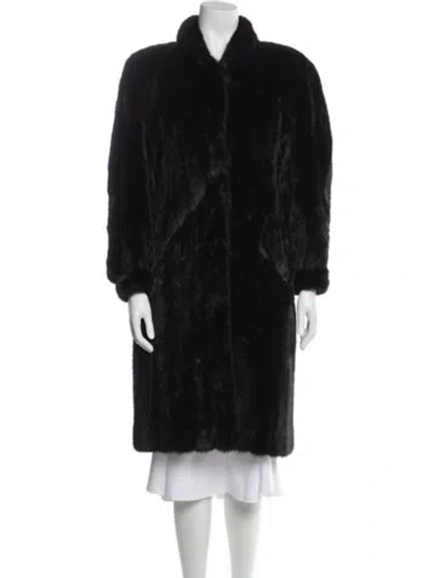 Pre-owned Fur Faux  Coat In Black