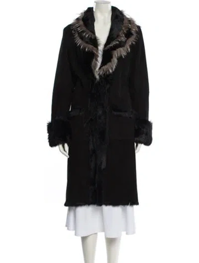 Pre-owned Fur Faux  Coat In Black