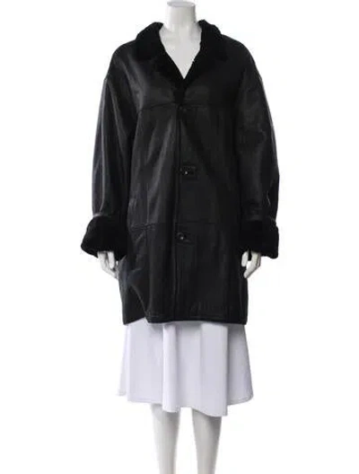 Pre-owned Fur Faux  Coat In Black