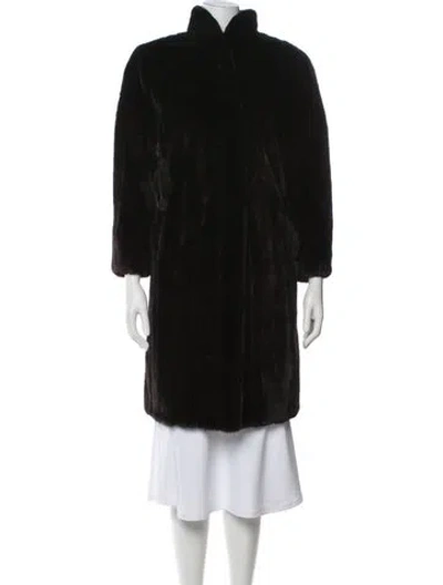 Pre-owned Fur Faux  Coat In Black