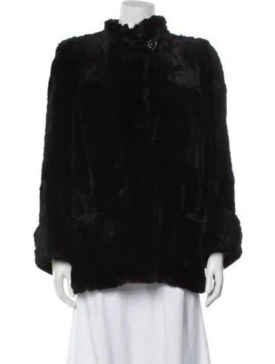 Pre-owned Fur Faux  Coat In Black