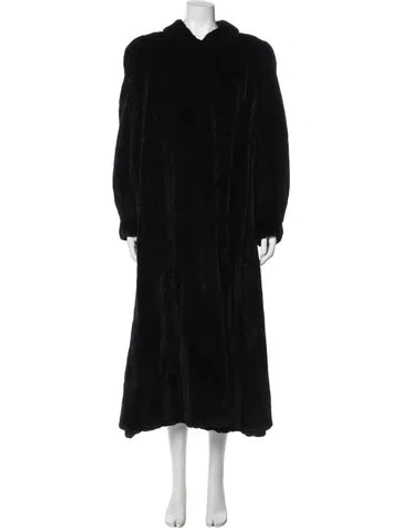Pre-owned Fur Faux  Coat In Black