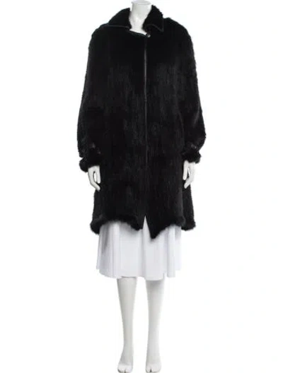 Pre-owned Fur Faux  Coat In Black