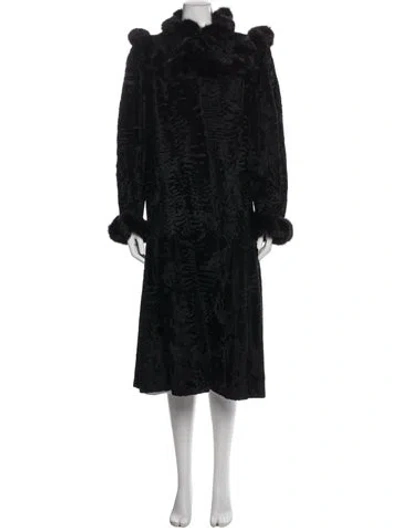 Pre-owned Fur Faux  Coat In Black